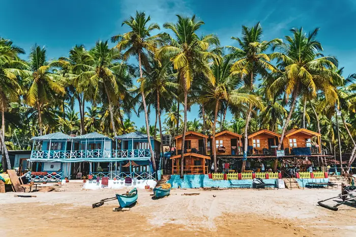 Beach huts at Palolem, South Goa