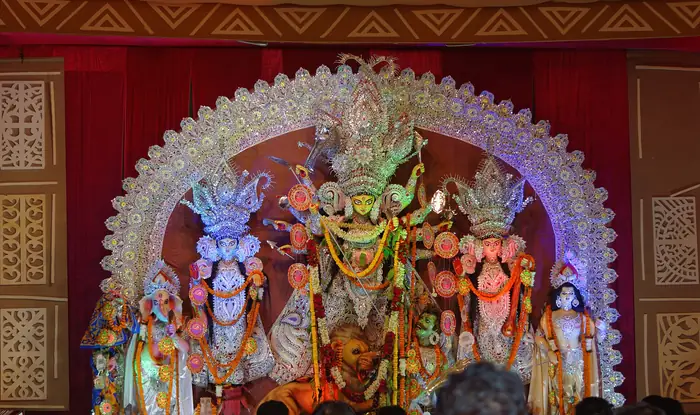Durga Puja pandal at Nabapalli Grounds, Chittaranjan Park