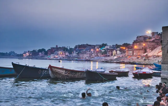 Boats at the ghats of Varanasi